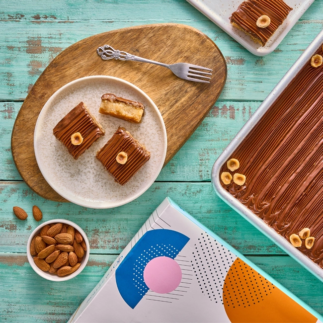 طريقة بسبوسة النوتيلا بالسميد زي المحلات